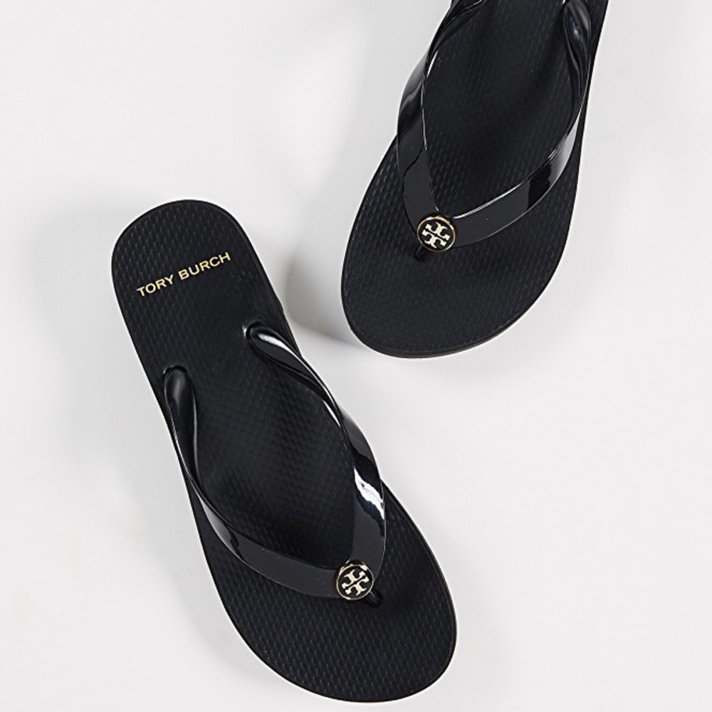 Tory Burch Cutout Wedge Flip Flops